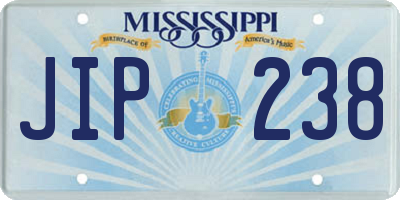 MS license plate JIP238