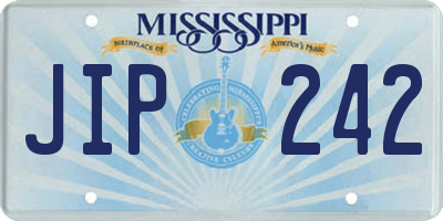 MS license plate JIP242