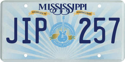 MS license plate JIP257
