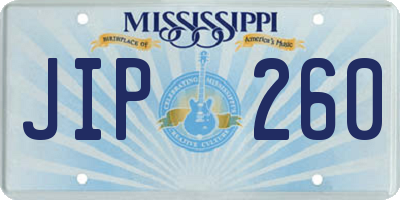 MS license plate JIP260