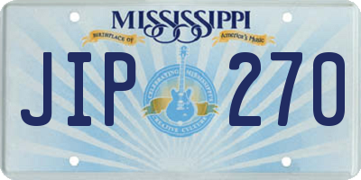 MS license plate JIP270