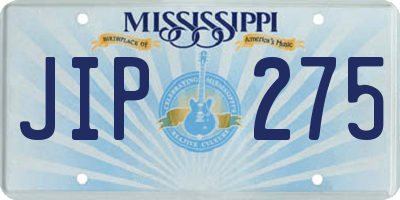 MS license plate JIP275