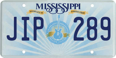 MS license plate JIP289