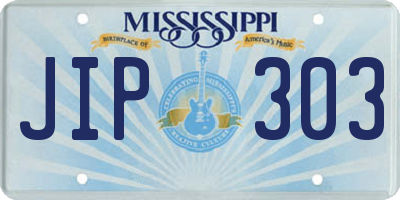 MS license plate JIP303