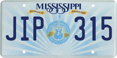 MS license plate JIP315