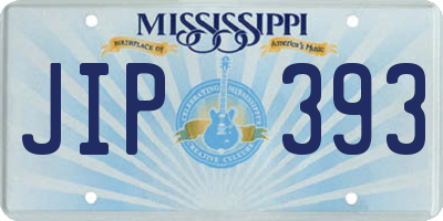 MS license plate JIP393
