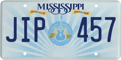MS license plate JIP457