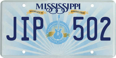 MS license plate JIP502