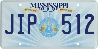 MS license plate JIP512