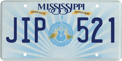MS license plate JIP521