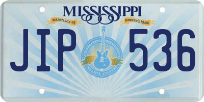 MS license plate JIP536