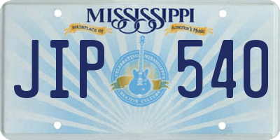 MS license plate JIP540