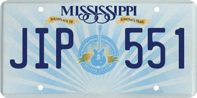 MS license plate JIP551