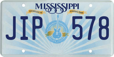 MS license plate JIP578