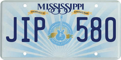 MS license plate JIP580