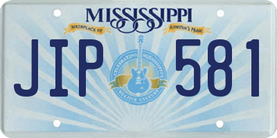 MS license plate JIP581