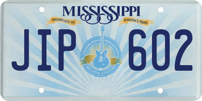 MS license plate JIP602