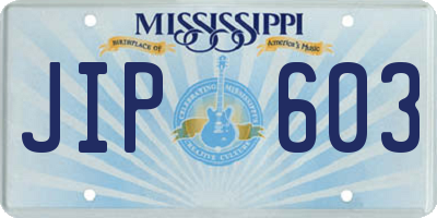 MS license plate JIP603