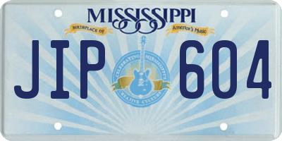 MS license plate JIP604