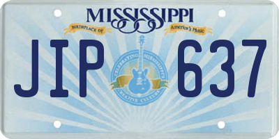 MS license plate JIP637
