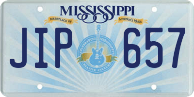MS license plate JIP657