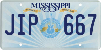 MS license plate JIP667