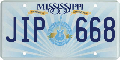 MS license plate JIP668