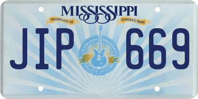 MS license plate JIP669
