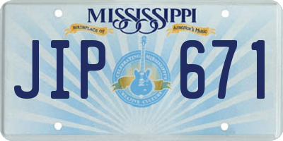 MS license plate JIP671