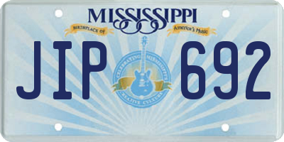 MS license plate JIP692