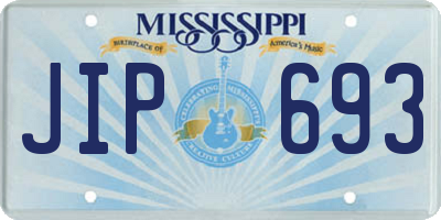 MS license plate JIP693