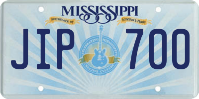 MS license plate JIP700