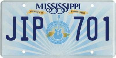MS license plate JIP701