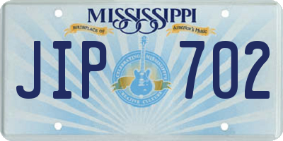 MS license plate JIP702