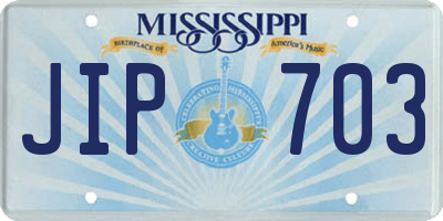 MS license plate JIP703