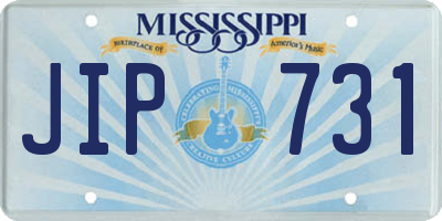 MS license plate JIP731