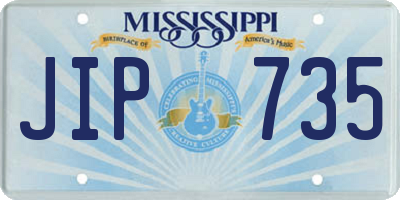MS license plate JIP735