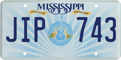 MS license plate JIP743