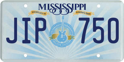 MS license plate JIP750