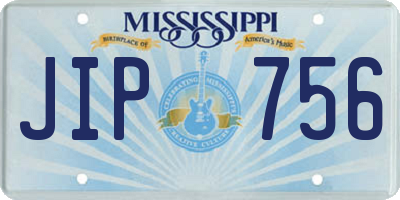 MS license plate JIP756