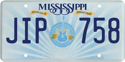 MS license plate JIP758
