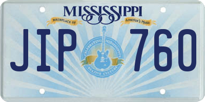 MS license plate JIP760