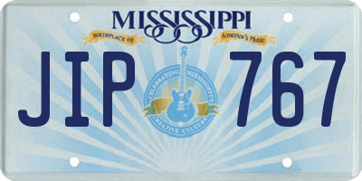 MS license plate JIP767