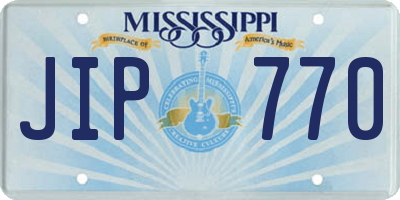 MS license plate JIP770