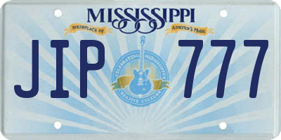 MS license plate JIP777