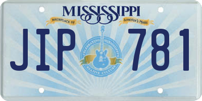 MS license plate JIP781