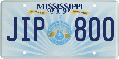 MS license plate JIP800