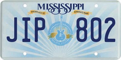 MS license plate JIP802