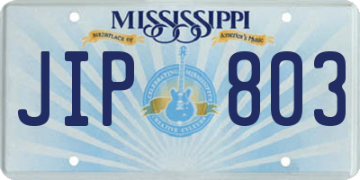 MS license plate JIP803