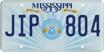 MS license plate JIP804